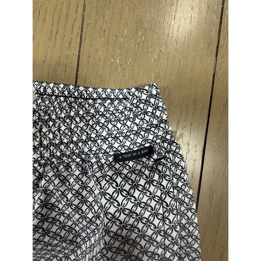 04651/ A Trip in a Bag Swim Shorts Kids 6-7 Navy Blue White Geometric Tile